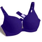 Women’s Seamless Padded Bra in bule with adjustable shoulder straps
