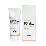 Christian Dean Secret Tone-Up Sun Cream with packaging for UV protection and glowing skin