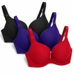 Women’s Seamless Padded Bra available in black, red, and bule colors