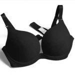 Women’s Seamless Padded Bra in black with adjustable straps
