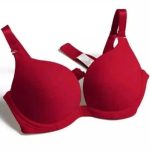 Women’s Seamless Padded Bra in red with lightly padded cups