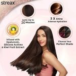 Streax burgundy hair dye cream for grey coverage