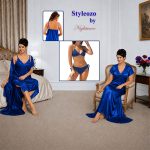 Four Piece Satin Nightdress Set - Image 10