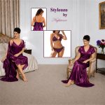 Four Piece Satin Nightdress Set - Image 14