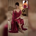Four Piece Satin Nightdress Set - Image 4
