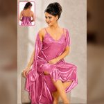 Four Piece Satin Nightdress Set - Image 8